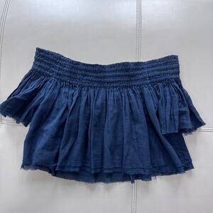 Free People XS Navy Blue Off the Shoulder Flowy Boho Top